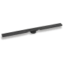Infinity Drain Site Sizable 96" Stainless Steel High Flow Linear Drain Kit with 2 1/2" Adhesion Style Grate – Includes ABS Drain Body with 3" Outlet Matte Black