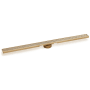 Infinity Drain Site Sizable 96" Stainless Steel High Flow Linear Drain Kit with 2 1/2" Adhesion Style Grate – Includes ABS Drain Body with 3" Outlet Polished Brass
