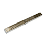 Infinity Drain 96" Site Sizable Low Profile Stainless Steel Linear Drain Complete Kit with 2-1/2" Wedge Wire Grate – Includes PVC Channel, Stop Ends, and Outlet Assembly Satin Champagne