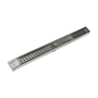 Infinity Drain 96" Site Sizable Low Profile Stainless Steel Linear Drain Complete Kit with 2-1/2" Wedge Wire Grate – Includes PVC Channel, Stop Ends, and Outlet Assembly Satin Stainless