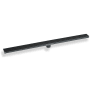 Infinity Drain 36" Site Sizable Low Profile Stainless Steel Linear Drain Kit with 2 1/2" Adhesion Style Grate – Includes PVC Channel, Stop Ends, and Outlet Assembly Matte Black