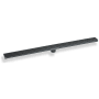 Infinity Drain 36" Site Sizable Low Profile Stainless Steel Linear Drain Kit with 2 1/2" Adhesion Style Grate – Includes PVC Channel, Stop Ends, and Outlet Assembly Gunmetal