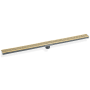 Infinity Drain 36" Site Sizable Low Profile Stainless Steel Linear Drain Kit with 2 1/2" Adhesion Style Grate – Includes PVC Channel, Stop Ends, and Outlet Assembly Polished Brass