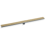 Infinity Drain 36" Site Sizable Low Profile Stainless Steel Linear Drain Kit with 2 1/2" Adhesion Style Grate – Includes PVC Channel, Stop Ends, and Outlet Assembly Polished Gold
