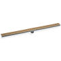 Infinity Drain 36" Site Sizable Low Profile Stainless Steel Linear Drain Kit with 2 1/2" Adhesion Style Grate – Includes PVC Channel, Stop Ends, and Outlet Assembly Satin Bronze
