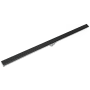 Infinity Drain 60" Site Sizable Stainless Steel Low Profile Linear Drain Kit with 1 1/2" Perforated Offset Slot Grate – Includes PVC Channel, Stop Ends, and Outlet Assembly Matte Black