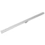 Infinity Drain 60" Site Sizable Stainless Steel Low Profile Linear Drain Kit with 1 1/2" Perforated Offset Slot Grate – Includes PVC Channel, Stop Ends, and Outlet Assembly Matte White