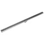Infinity Drain 60" Site Sizable Stainless Steel Low Profile Linear Drain Kit with 1 1/2" Perforated Offset Slot Grate – Includes PVC Channel, Stop Ends, and Outlet Assembly Polished Stainless