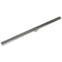 Infinity Drain 60" Site Sizable Stainless Steel Low Profile Linear Drain Kit with 1 1/2" Perforated Offset Slot Grate – Includes PVC Channel, Stop Ends, and Outlet Assembly Satin Stainless