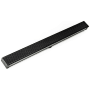 Infinity Drain 96" Site Sizable Stainless Steel Low Profile Linear Drain Kit with 2 1/2" Perforated Offset Slot Grate – Includes PVC Channel, Stop Ends, and Outlet Assembly Matte Black