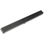 Infinity Drain 96" Site Sizable Stainless Steel Low Profile Linear Drain Kit with 2 1/2" Perforated Offset Slot Grate – Includes PVC Channel, Stop Ends, and Outlet Assembly Gunmetal