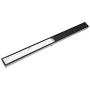 Infinity Drain 96" Site Sizable Stainless Steel Low Profile Linear Drain Kit with 2-1/2" Tile Insert Frame – Includes PVC Channel, Stop Ends, and Outlet Assembly Matte Black