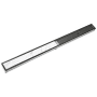 Infinity Drain 96" Site Sizable Stainless Steel Low Profile Linear Drain Kit with 2-1/2" Tile Insert Frame – Includes PVC Channel, Stop Ends, and Outlet Assembly Gunmetal