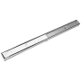 Infinity Drain 96" Site Sizable Stainless Steel Low Profile Linear Drain Kit with 2-1/2" Tile Insert Frame – Includes PVC Channel, Stop Ends, and Outlet Assembly Polished Stainless