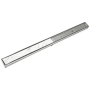 Infinity Drain 96" Site Sizable Stainless Steel Low Profile Linear Drain Kit with 2-1/2" Tile Insert Frame – Includes PVC Channel, Stop Ends, and Outlet Assembly Satin Stainless