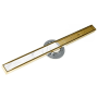 Infinity Drain 60" Site Sizable Stainless Steel Linear Drain Kit with Low Profile Tile Insert Frame – Includes Cast Iron Drain Body with 3" No Hub Outlet Polished Brass
