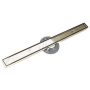 Infinity Drain 60" Site Sizable Stainless Steel Linear Drain Kit with Low Profile Tile Insert Frame – Includes Cast Iron Drain Body with 3" No Hub Outlet Satin Champagne