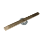 Infinity Drain 36" S-AS 99 High Flow Linear Drain Complete Kit with 2 1/2" Wedge Wire Grate with PVC Drain Body, 3" Outlet Satin Champagne