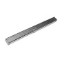 Infinity Drain 48" S-DG 65 Linear Drain Complete Kit with 2 1/2" Perforated Circle Pattern Grate Polished Stainless