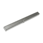Infinity Drain 48" S-DG 65 Linear Drain Complete Kit with 2 1/2" Perforated Circle Pattern Grate Satin Stainless