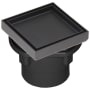 Infinity Drain 4” x 4” Tile Drain Strainer Premium Center Drain Kit with ABS Drain Body, 2" Outlet Matte Black