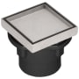 Infinity Drain 4” x 4” Tile Drain Strainer Premium Center Drain Kit with ABS Drain Body, 2" Outlet Polished Stainless