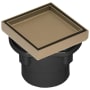 Infinity Drain 4” x 4” Tile Drain Strainer Premium Center Drain Kit with ABS Drain Body, 2" Outlet Satin Bronze