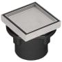 Infinity Drain 4” x 4” Tile Drain Strainer Premium Center Drain Kit with ABS Drain Body, 2" Outlet Satin Stainless