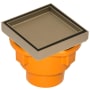 Infinity Drain 4” x 4” Tile Drain Strainer Premium Center Drain Kit with Cast Iron Drain Body, 2" Outlet Satin Bronze