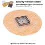 Infinity Drain 5” x 5” Flanged Tile Premium Center Drain Strainer with Factory Applied Schluter-KERDI Membrane for 3/4" Tile – Includes ABS Drain Body with 2" Outlet Polished Stainless