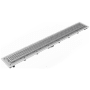 Infinity Drain 30" Complete Universal Infinity Drain Linear Drain Kit with PVC Channel and Square Pattern Grate Polished Stainless