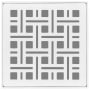 Infinity Drain 4" x 4" Premium Center Drain Strainer with Weave Pattern Decorative Plate and 2" Throat Matte White