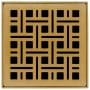 Infinity Drain 4" x 4" Premium Center Drain Strainer with Weave Pattern Decorative Plate and 2" Throat Polished Gold