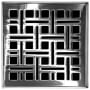 Infinity Drain 4" x 4" Premium Center Drain Strainer with Weave Pattern Decorative Plate and 2" Throat Polished Stainless