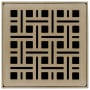 Infinity Drain 4" x 4" Premium Center Drain Strainer with Weave Pattern Decorative Plate and 2" Throat Satin Champagne