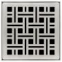 Infinity Drain 4" x 4" Premium Center Drain Strainer with Weave Pattern Decorative Plate and 2" Throat Satin Stainless