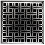 Infinity Drain 5" x 5" Premium Center Drain Strainer with Weave Pattern Decorative Plate and 2" Throat Polished Stainless