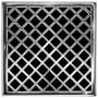 Infinity Drain 5" x 5" Premium Center Drain Kit with Criss-Cross Pattern Decorative Plate – Includes PVC Drain Body with 2" Outlet Polished Stainless