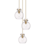 Innovations Lighting Newton Sphere 3 Light 16" Wide Multi Light Pendant Brushed Brass / Clear