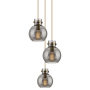 Innovations Lighting Newton Sphere 3 Light 16" Wide Multi Light Pendant Brushed Brass / Light Smoke