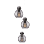 Innovations Lighting Newton Sphere 3 Light 16" Wide Multi Light Pendant Matte Black / Light Smoke