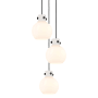 Innovations Lighting Newton Sphere 3 Light 16" Wide Multi Light Pendant Matte Black / White