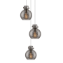 Innovations Lighting Newton Sphere 3 Light 16" Wide Multi Light Pendant Polished Nickel / Light Smoke
