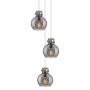 Innovations Lighting Newton Sphere 3 Light 16" Wide Multi Light Pendant Brushed Satin Nickel / Light Smoke