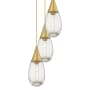 Innovations Lighting Malone 3 Light 14" Wide Multi Light Pendant Brushed Brass / Clear
