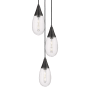 Innovations Lighting Malone 3 Light 14" Wide Multi Light Pendant Matte Black / Striped Clear
