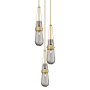 Innovations Lighting Milan 3 Light 12" Wide Multi Light Pendant Brushed Brass / Light Smoke