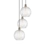 Innovations Lighting Athens 3 Light 17" Wide Multi Light Pendant Antique Brass / Clear Water Glass