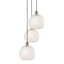 Innovations Lighting White Mouchette 3 Light 17" Wide Suspension Multi Light Pendant Antique Brass
