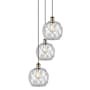 Innovations Lighting Farmhouse Rope 3 Light 15" Wide Multi Light Pendant Antique Brass / Clear Glass with White Rope